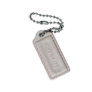 Coach Large Light Pink Leather Hangtag With Silvertone HW Measures 2.5" X 1"